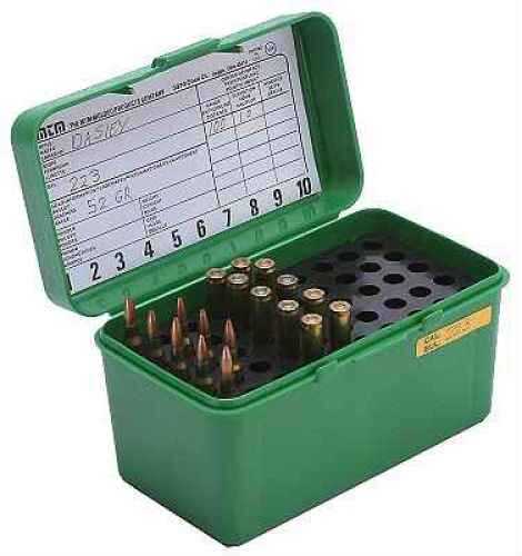 MTM Deluxe Ammunition Box 50 Round Handle 22-250 243 308 Green H50-RM-10